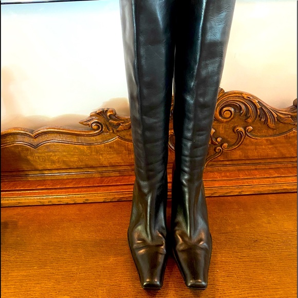 Shoes - Prada Knee Length Pointed Toe Heel Boots 8.5